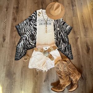 Foreigner Upcycled Graphic Tee - Band Boho Gypsy Size Small/Medium/Large/XL